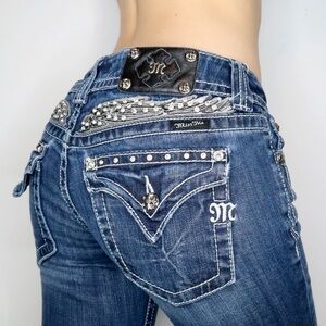 Miss me Angel Wing Bling Embellished Jeans